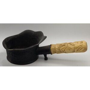 Vintage Chinese Silk Iron-Figural Handle